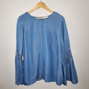 BLL New York Chambray Bell sleeve top Size XL
